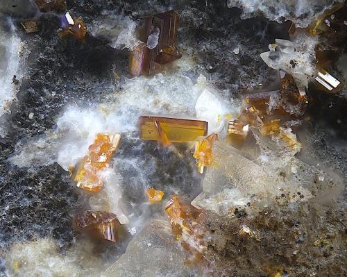 Calderonita<br />Mina San Francisco (antigua mina Pura), Higuera de Llerena, Comarca Campiña Sur, Badajoz, Extremadura, España<br />Campo de visión de  1 mm.<br /> (Autor: Antonio Carmona)