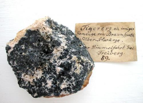 "Tigererz" - ankerite with minor intergrown argentite: 8,5 cm sample from Himmelfahrt mine, Freiberg, Saxony. (Author: Andreas Gerstenberg)