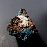 Alfredopetrovite, Chalcomenite, AhlfelditeMina El Dragón, Provincia Antonio Quijarro, Departamento Potosí, Bolivia15 mm x 10 mm x 8 mm (Author: Don Lum)