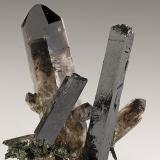 Aegirine, QuartzMonte Malosa, Distrito Zomba, Malawi88mm x 60mm. Largest aegirine crystal: 82mm long: largest quartz crystal: 88mm long. (Author: Carles Millan)