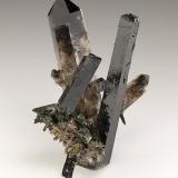 Aegirine, QuartzMonte Malosa, Distrito Zomba, Malawi88mm x 60mm. Largest aegirine crystal: 82mm long: largest quartz crystal: 88mm long. (Author: Carles Millan)