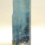Beryl Aquamarine
Centerville District, Boise County, Idaho, USA 
Specimen size: 7 × 2.5 × 2.2 cm.
Former Geary Murdock  and Martín Oliete collections
Photo: Reference Specimens (Author: Jordi Fabre)