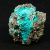 Chrysocolla, 
Lane Quarry, Westfield, Massachusetts, USA
3x2 cm.
From the lowest level of Lane Quarry, Westfield, MA., at the contact of basalt and siltstone layers. (Author: vic rzonca)