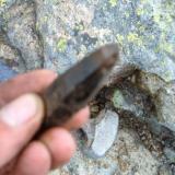 a smoky quartz crystal and pocket, clearview claim Passmore BC (Author: thecrystalfinder)