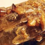 Zircon, quartz.
Mount Malosa, Zomba Plateau, Malawi
zircon crystals to 7mm on a 6 cm quartz crystal group. (Author: Ru Smith)