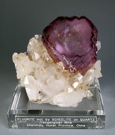 They goofed on the label, no scheelite included in this piece. But I love the shape of the fluorite. (Author: Gail)