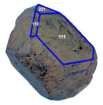 Spinel
Madagascar

Showing Miller indices. Anyone interested to learn what the Miller indices are can get a primer from the Wikipedia at http://en.wikipedia.org/wiki/Miller_index (Author: Carles Millan)