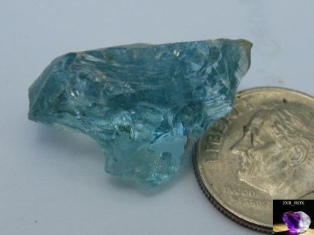 Here is a piece of facet grade that was broken off a crystal.  My buddy Robert Kyle found this laying on the tailings.  If I remember it’s 22 carats and all natural.  it will only cut about a 4 carat stone because of the way it’s shaped with the horns and all (Author: Jason)