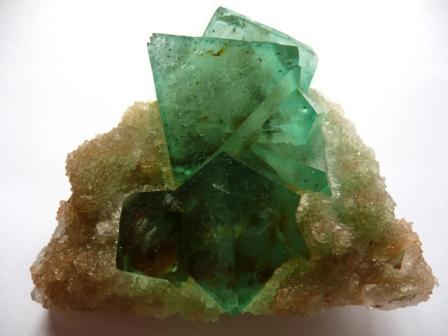 Fluorite, Riemvasmaak, Kakamas, Northern Cape Province, South Africa.  Specimen 9 x 8 cm.  Largest crystal 4 cm. (Author: xenolithos)