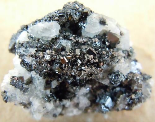 Kalahari manganese fields bixbyite crystals on calcite crystal cluster-south africa.jpg (Author: Anton Potgieter)
