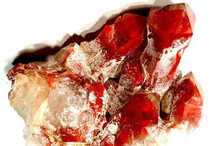 Hematoid included quartz: Orange river area, South Africa Size: 89 by 65 by 37mm (Author: Henk Viljoen)