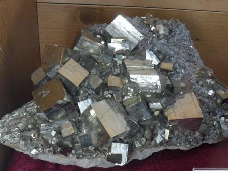 pyrite and quartz
Tibles Mountains Romania
about 20 cm (main crystals about 2.5 - 3 cm)
 (Author: David)