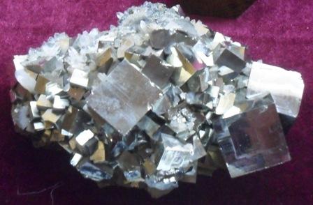 pyrite and quartz
Tibles Mountains Romania
about 8 cm (2 cm main crystals)
 (Author: David)