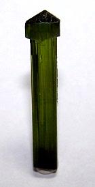 Etched elbaite to form a scepter crystal, Araguaia, Brazil, 3.3 x 0.5 cm (Author: Jim)
