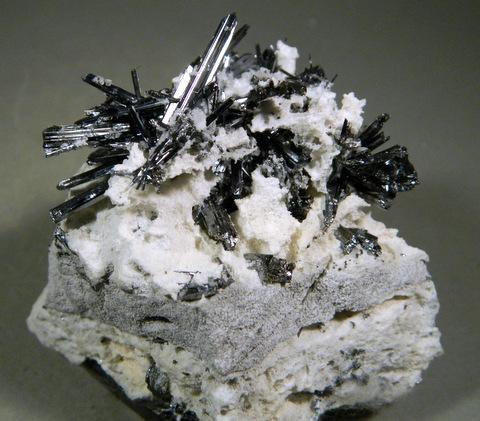 Stibnite on dolomite matrix
Madem Lakkos mine,Chalkidiki prefecture,Central Macedonia,Greece
5,5x5x4 cm
 (Author: Tsinidis Tasos)