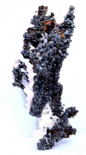 Descloizita y Calcita - Mina da Preguiça - Sobral de Adiça - Moura - Beja - Portugal - 12,8 x 4,1 x 4,0 (Autor: Martí Rafel)