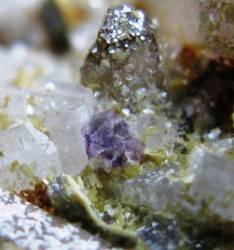 Fluorita, Cuarzo ahumado, Albita y Moscovita. Cantera Carvahal. Ras. Viseu. Portugal.
Cristal de Fluorita 1 mm. (Autor: Jose Luis Otero)
