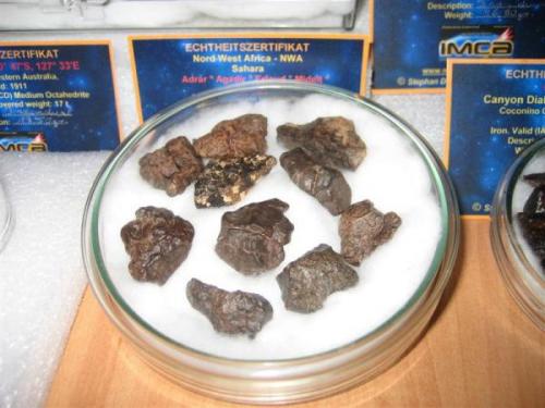 Meteoritos rocosos NWA (condritas ordinarias) Erfoud (Marruecos) (Autor: Khalid)