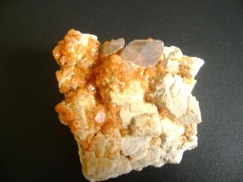Granate Spessartina (Espesartina)/ Cuarzo/Ortosa
Mina Wushan, Tongbei, Fujian,China
Tamaño: 5cm x 5cm aprox. (Autor: Luis Domínguez)