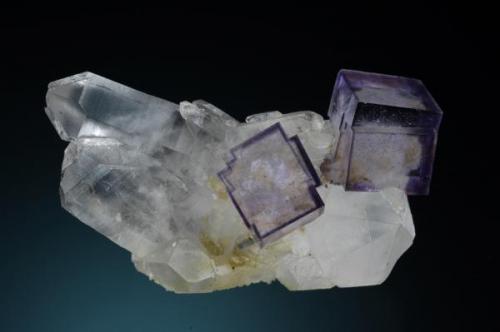 Cubos de fluorita de 1,5 cm de arista sobre cuarzo, procedentes de la mina Yaoganxiang, que quizás sea una de las minas de la R. P. China  que más ejemplares estéticos esta aportando al mundo de la mineralogía.
Fotografía: J. R. García (Autor: JRG)