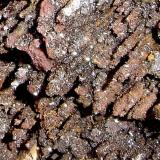 Espeleotemas de goethita/hematita (1,5cm). Tamaño de la muestra- 10cm. Morro das Balas, Formiga-MG-Brasil (Autor: Anisio Claudio)