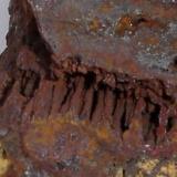 Estalactitas (0,6cm) de hematites/ goethita en crosta ferruginosa. Morro das Balas, Formiga- MG (Autor: Anisio Claudio)