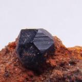 Granate melanito. Burguillos del cerro (lo pillé en la salida del año pasado del foro tuplaneta) Tamaño del cristal 2 mm (Autor: nimfiara)