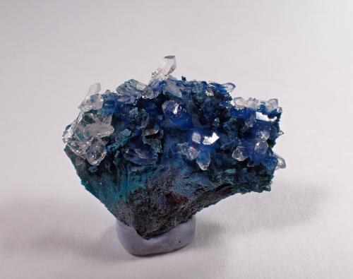 Shattuckite, Quartz<br />Rancho Jacalito, Cuitaca, Municipio Santa Cruz, Sonora, Mexico<br />24 mm x 23 mm x 10 mm<br /> (Author: Don Lum)