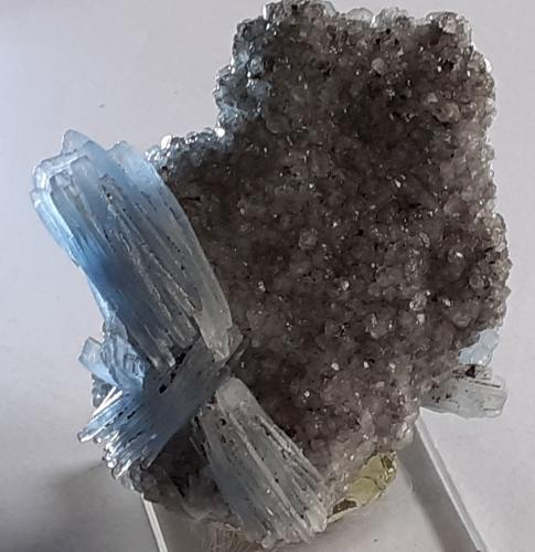Baryte, Calcite<br />Jebel Ouichane mines, Beni Bou Ifrour, Nador, Nador Province, Oriental Region, Morocco<br />6,5 x 6 cm<br /> (Author: Volkmar Stingl)