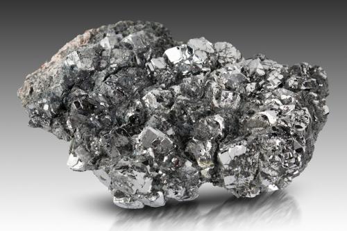 Nickelskutterudite<br />Schneeberg District, Erzgebirgskreis, Saxony/Sachsen, Germany<br />8.5 x 11.5 x 3.5 cm / main crystal: 1.8 cm<br /> (Author: MIM Museum)