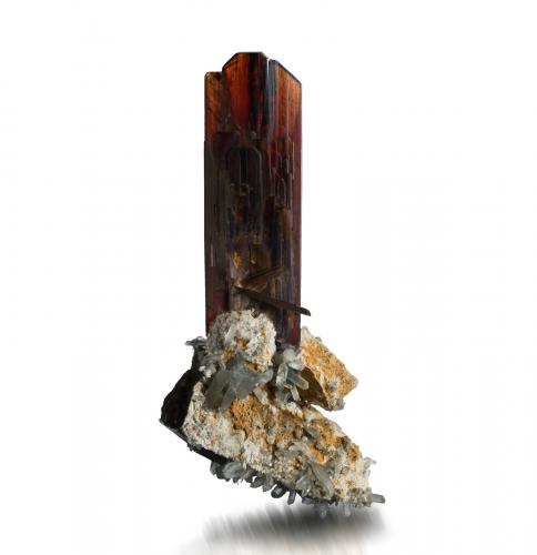 Brookite<br />Thurdook (Thurdok), Zard Mountain, Ras Koh Mountains, Kharan District, Balochistan (Baluchistan), Pakistan<br />6 x 3 x 12 cm / main crystal: 8.0 cm<br /> (Author: MIM Museum)