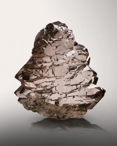 Quartz (variety smoky quartz and gwindel)<br />Scheuchzerhorn, Grimsel area, Hasli Valley, Bern, Switzerland<br />11 x 5.5 x 14.5 cm / main crystal: 14.2 cm<br /> (Author: MIM Museum)