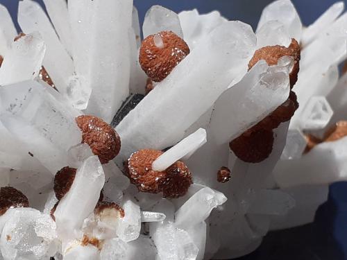 Quartz (variety Milky Quartz), Siderite, Sphalerite<br />Mina Stan Trg (Stan Terg, Stari Trg), Complejo Trepča, Valle Trepča, Kosovska Mitrovica, Distrito Kosovska Mitrovica, Kosovo<br />5 x 3,5 cm<br /> (Author: Volkmar Stingl)