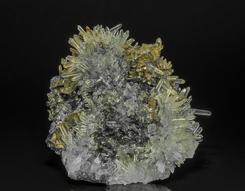 Quartz, Pyrite, Galena<br />Borieva Mine, Madan mining area, Rhodope Mountains, Smolyan Oblast, Bulgaria<br />9.0 x 9.0 cm<br /> (Author: am mizunaka)