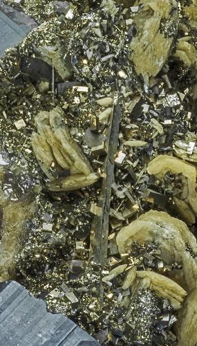 Pyrite<br />Minas da Panasqueira, Aldeia de São Francisco de Assis, Covilhã, Castelo Branco, Cova da Beira, Centro, Portugal<br /><br /> (Author: am mizunaka)