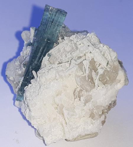 Tourmaline (variety indicolite)<br />Chamachu, Haramosh Mountains, Baltistan District, Gilgit-Baltistan (Northern Areas), Pakistan<br />3,5 x 3 cm<br /> (Author: Volkmar Stingl)