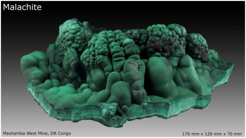 Malachite<br />Mashamba West Mine, Kolwezi District, Lualaba, Katanga Copper Crescent, Katanga (Shaba), Democratic Republic of the Congo (Zaire)<br />170 mm x 120 mm x 70 mm<br /> (Author: silvia)