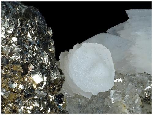 Marcasite, Pyrite, Arsenopyrite, Calcite & Quartz<br />Minas da Panasqueira, Aldeia de São Francisco de Assis, Covilhã, Castelo Branco, Cova da Beira, Centro, Portugal<br />6 cm x 6 cm x 4 cm<br /> (Author: silvia)