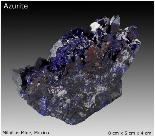 Azurite<br />Milpillas Mine, Cuitaca, Municipio Santa Cruz, Sonora, Mexico<br />8 cm x 6 cm x 5 cm<br /> (Author: silvia)