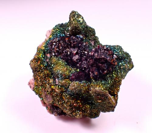 Sphalerite, Marcasite (variety iridescent marcasite)<br />G. P. Materials South Quarry, Potosi, Potosi Barite District, Washington County, Missouri, USA<br />52 mm 46 mm x 37 mm<br /> (Author: Don Lum)
