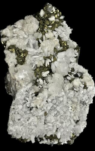 Pirita y Cuarzo<br />Trepča Complex, Trepča Valley, Kosovska Mitrovica, Kosovska Mitrovica District, Kosovo<br />9x7cm<br /> (Autor: castrominerals)