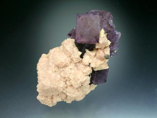 Fluorite, Dolomite, Galena<br />Wölsendorf Mining District, Upper Palatinate/Oberpfalz, Bavaria/Bayern, Germany<br />9x5x3 cm overall size.<br /> (Author: Jesse Fisher)