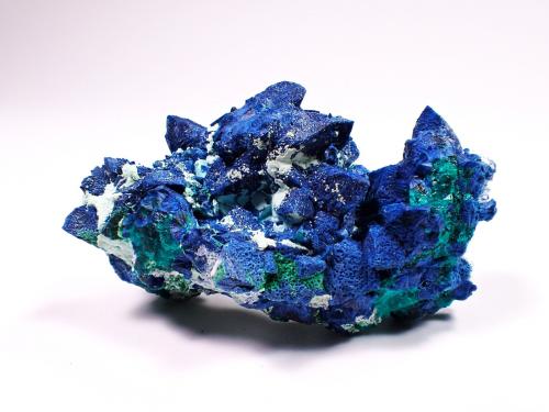 Shattuckite, Dioptase after Calcite<br />Tantara Mine, Shinkolobwe, Katanga Copper Crescent, Katanga (Shaba), Democratic Republic of the Congo (Zaire)<br />47 mm x 27 mm x 21 mm<br /> (Author: Don Lum)