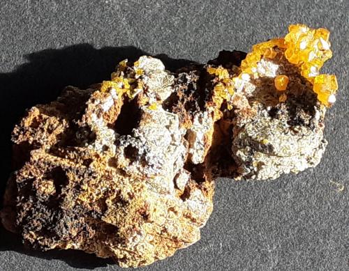 Mimetite<br />Pingtouling Mine, Liannan, Qingyuan Prefecture, Guangdong Province, China<br />4 x 2 cm<br /> (Author: Volkmar Stingl)