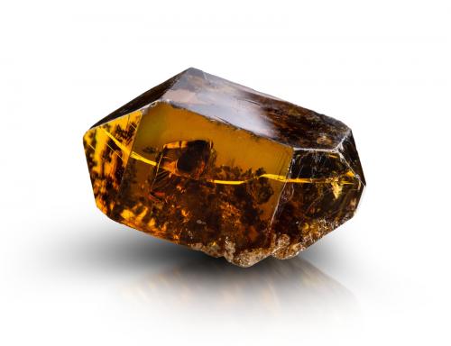 Zircón<br />Mogok Valley, Mogok Township, Pyin-Oo-Lwin District, Mandalay Region (Mandalay Division), Myanmar (Burma)<br />3.5 x 1.5 x 2 cm / cristal principal: 3.3 cm<br /> (Autor: Museo MIM)