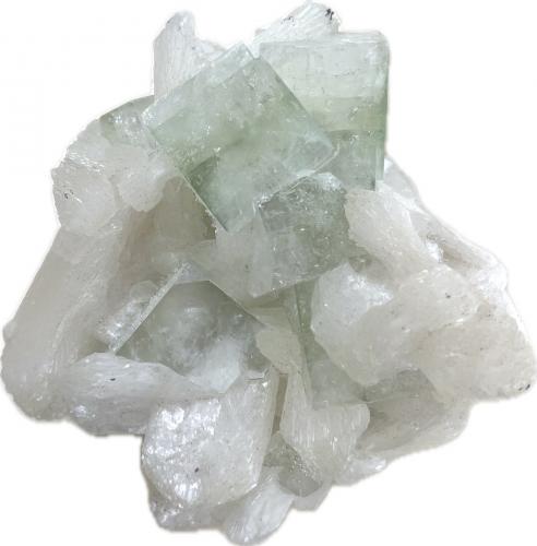Fluorapofilita-(K) y Estilbita<br />Ajantha (Ajanta), Sillod, Distrito Aurangabad, Maharashtra, India<br />7x6,5cm<br /> (Autor: castrominerals)