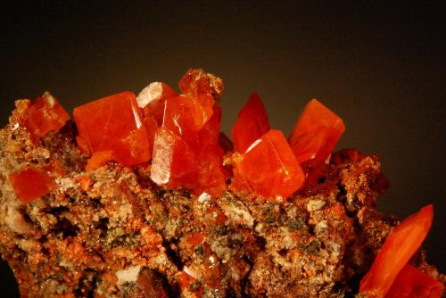 Wulfenite<br />Red Cloud Mine, Trigo Mountains, Silver District, La Paz County, Arizona, USA<br />8.0 x 4.5 x 2.5 cm, FOV = 5.5 cm<br /> (Author: Michael Shaw)