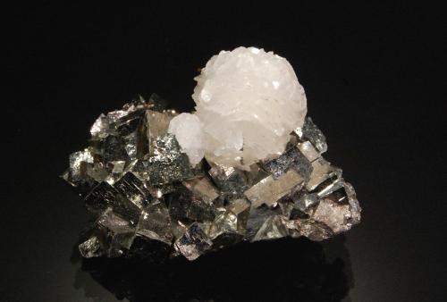 Calcite on Arsenopyrite<br />Stan Trg (Stan Terg, Stari Trg) Mine, Trepča Complex, Trepča Valley, Kosovska Mitrovica, Kosovska Mitrovica District, Kosovo<br />4.6 x 3.1 x 2.6 cm<br /> (Author: Michael Shaw)
