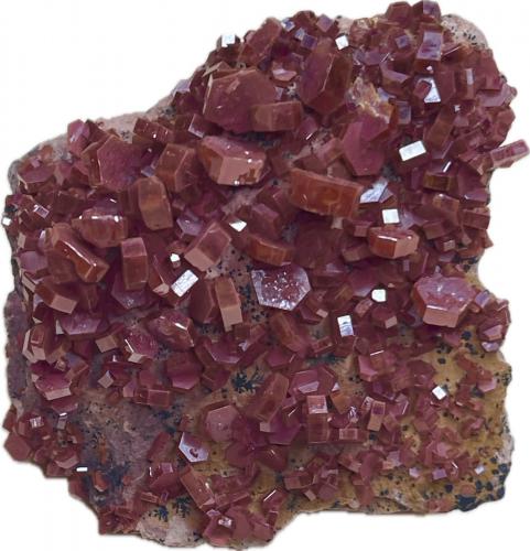 Vanadinita<br />Mibladen (distrito minero Mibladen), Midelt, Provincia Midelt, Región Drâa-Tafilalet, Marruecos<br />4,5x4cm<br /> (Autor: castrominerals)