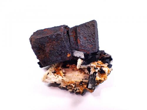Hematite on Goethite after Siderite, Feldspar, Schorl<br />Monte Erongo, Usakos, Región Erongo, Namibia<br />54 mm x 47 mm x 45 mm<br /> (Author: Don Lum)